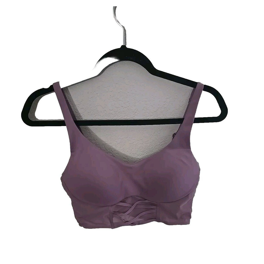 Victoria's Secret Purple Lightly Lined Lightweight Wire Free Sports Bra Size 34C